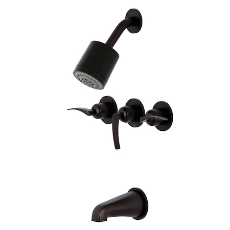 Kingston Brass Tub and Shower Faucet, Oil Rubbed Bronze, Wall Mount KBX8135EFL